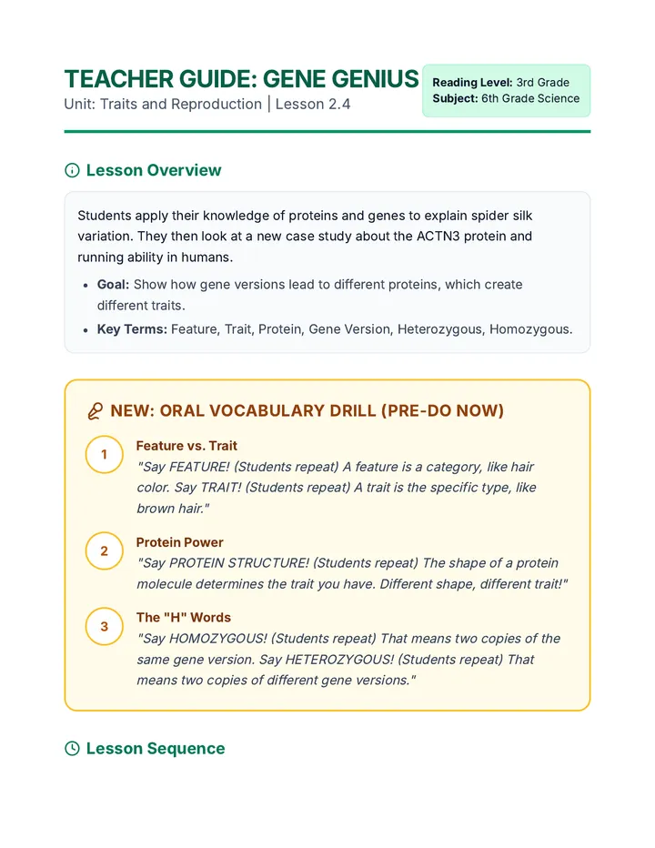 Gene Genius Teacher Guide