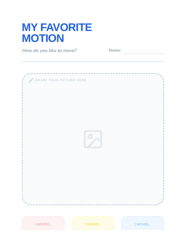 My Favorite Motion Drawing Sheet