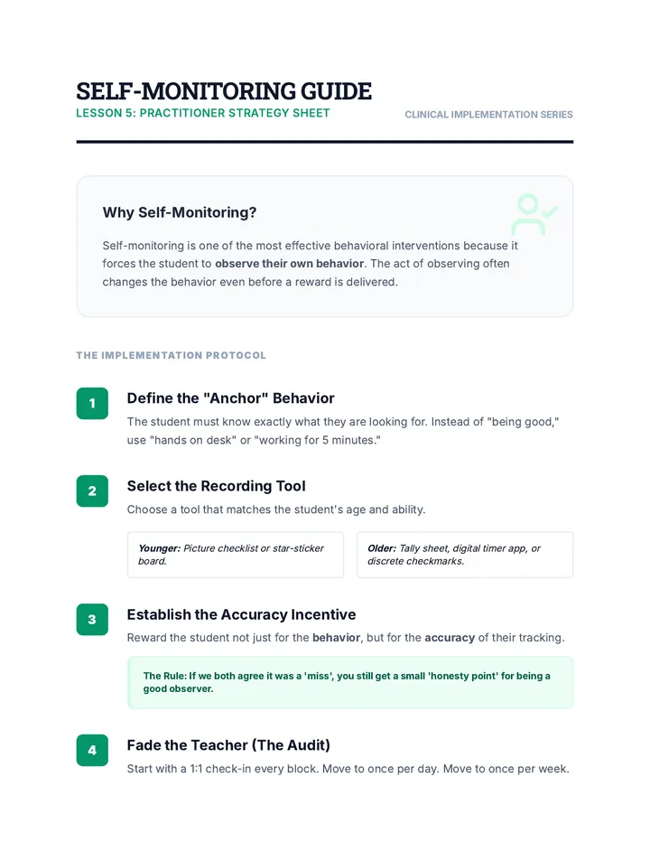 Self Monitoring Guide