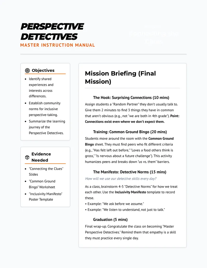 Connecting the Clues Teacher Guide