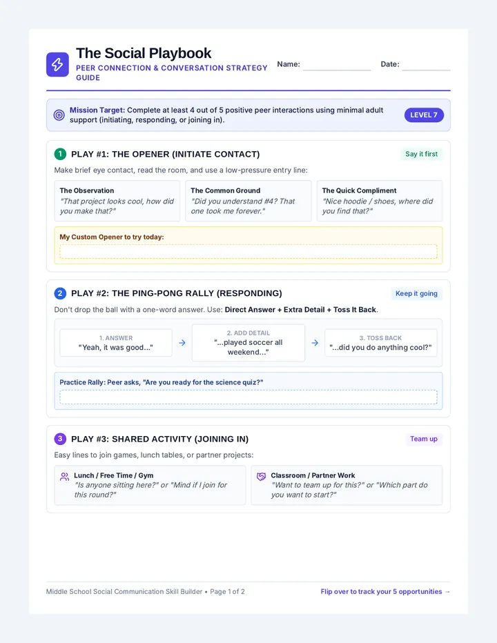 Social Playbook Worksheet