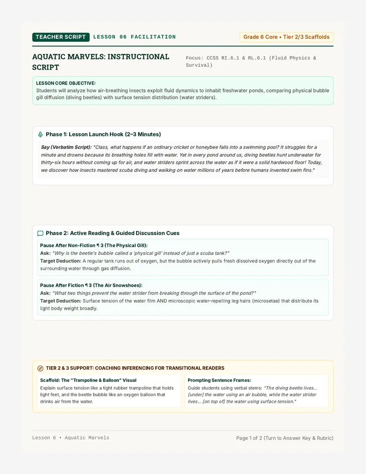 Aquatic Marvels Teacher Guide