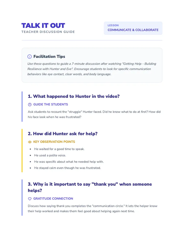 Talk It Out Discussion Guide