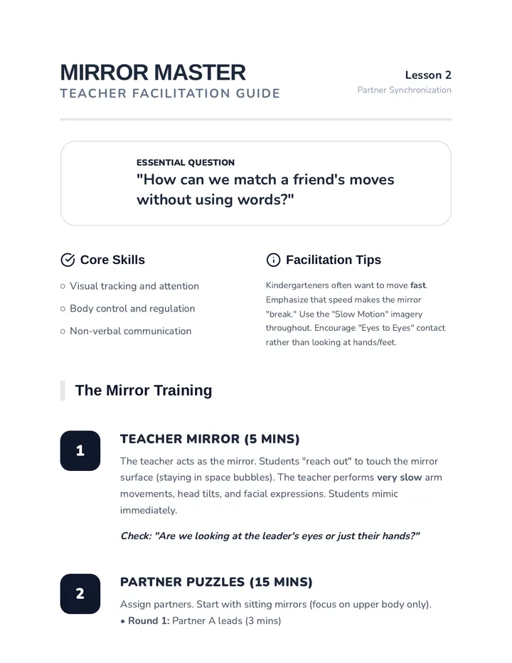 Mirror Master Teacher Guide