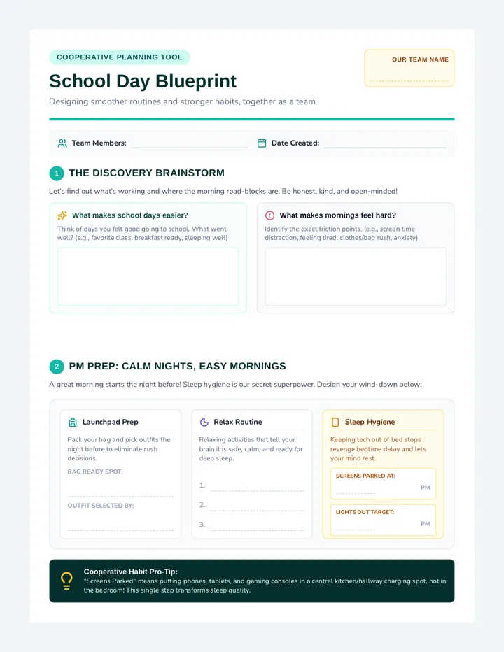 School Blueprint Worksheet