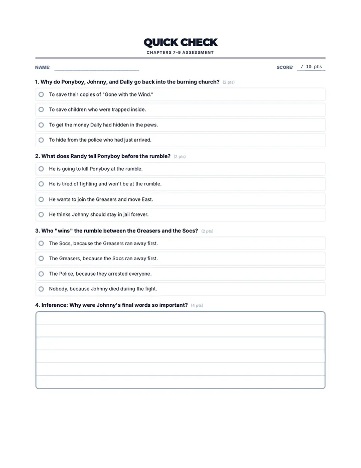 Quick Check Quiz 7-9