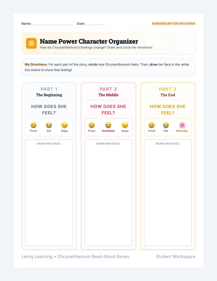 Name Power Character Organizer