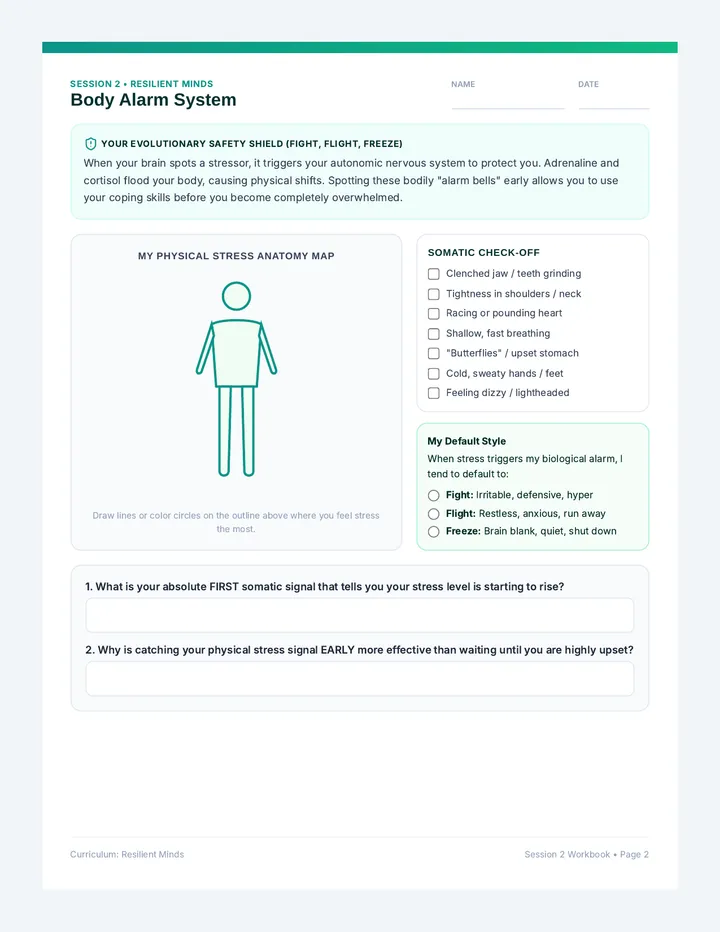 Body Alarm Worksheet