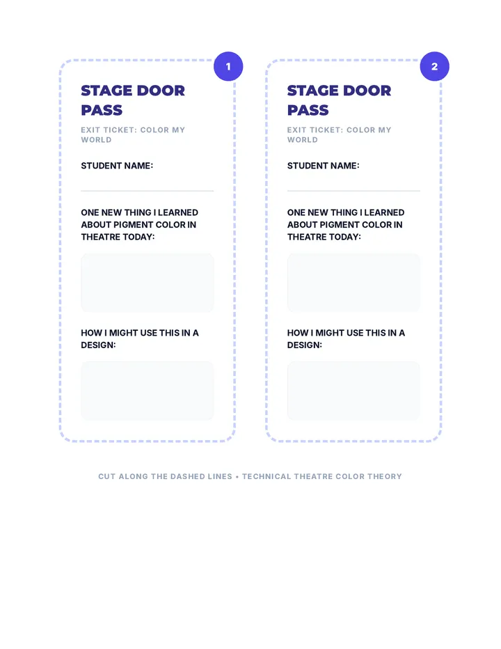 Color Exit Ticket