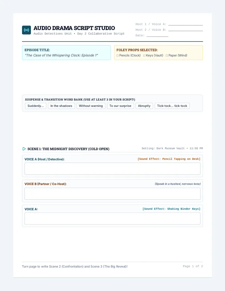 Audio Script Worksheet