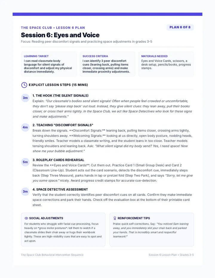 Eyes and Voice Lesson Plan