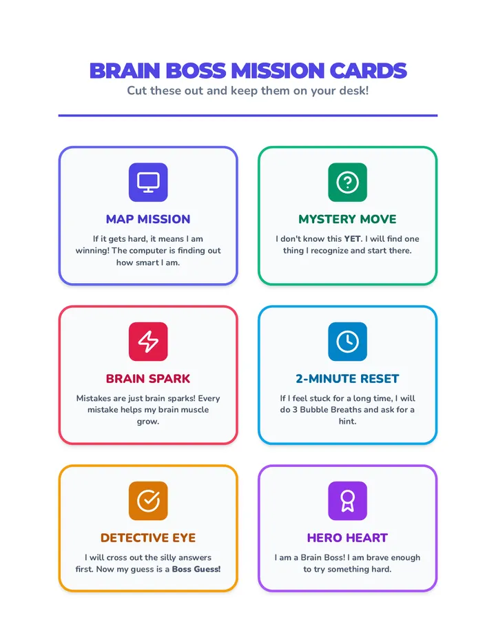 Brain Boss Mission Cards