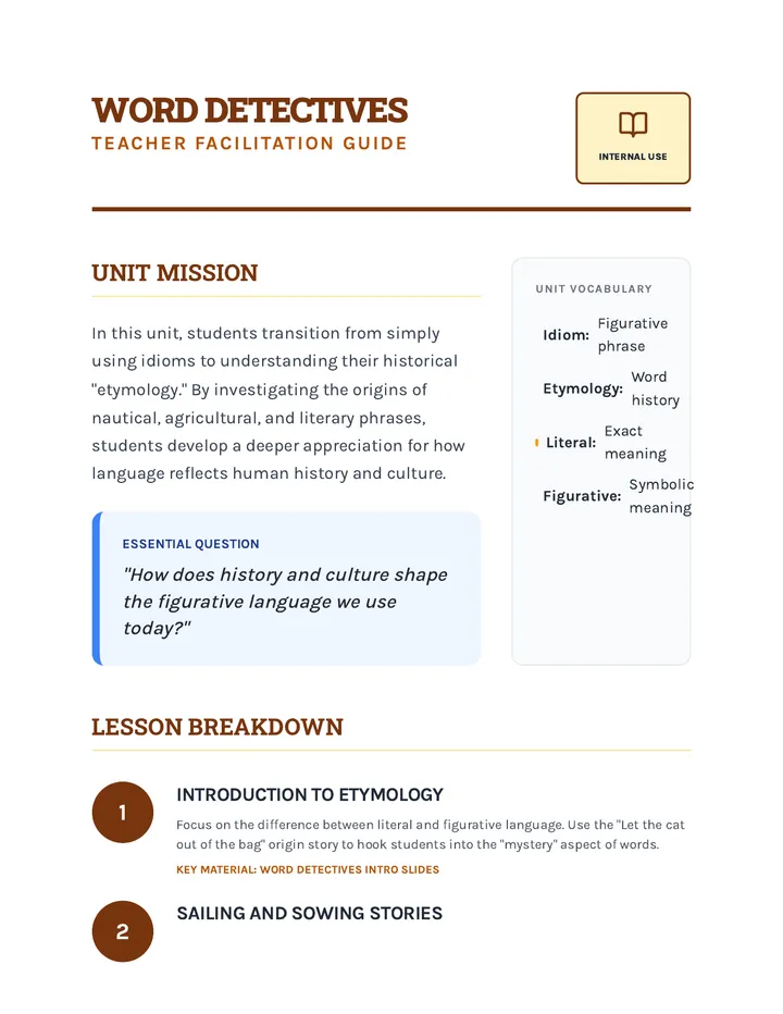 Word Detectives Teacher Guide