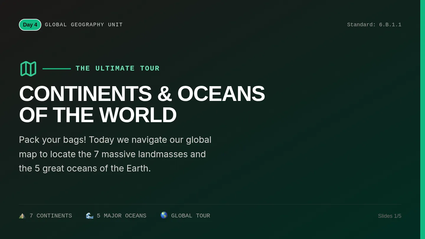 Continents Oceans Slides