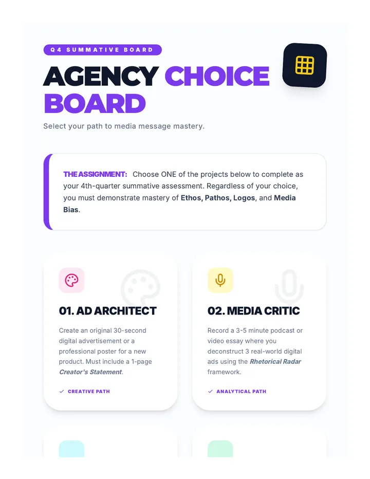 Agency Choice Board Project