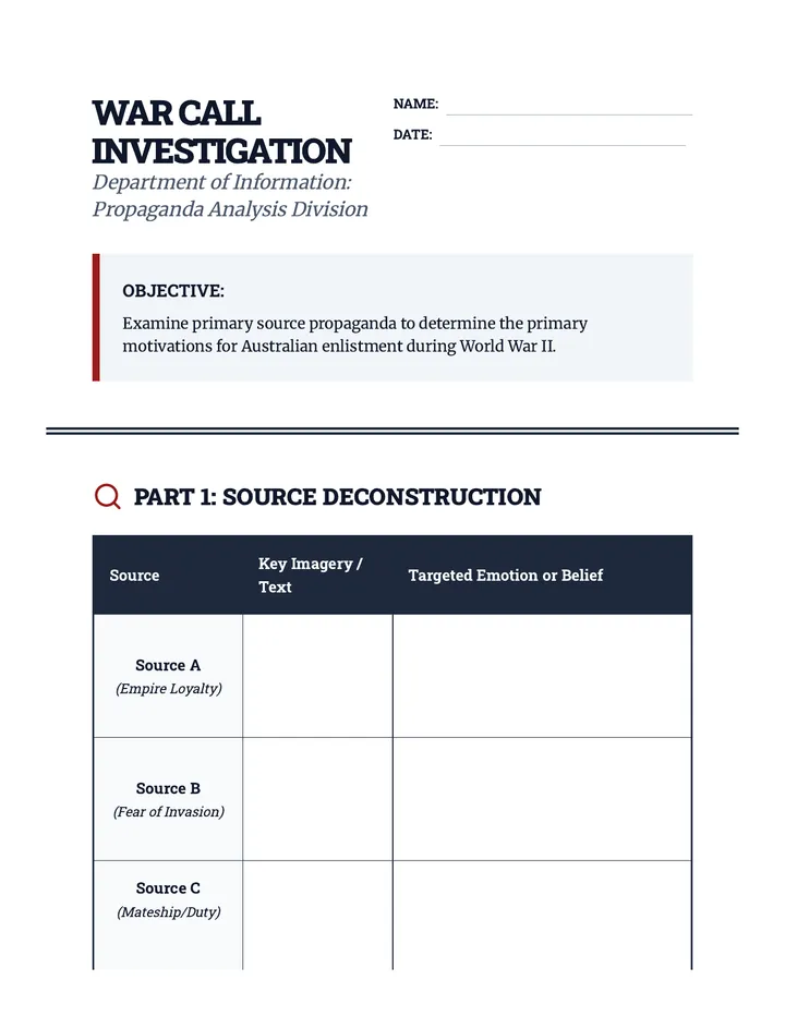 Propaganda Investigation Worksheet