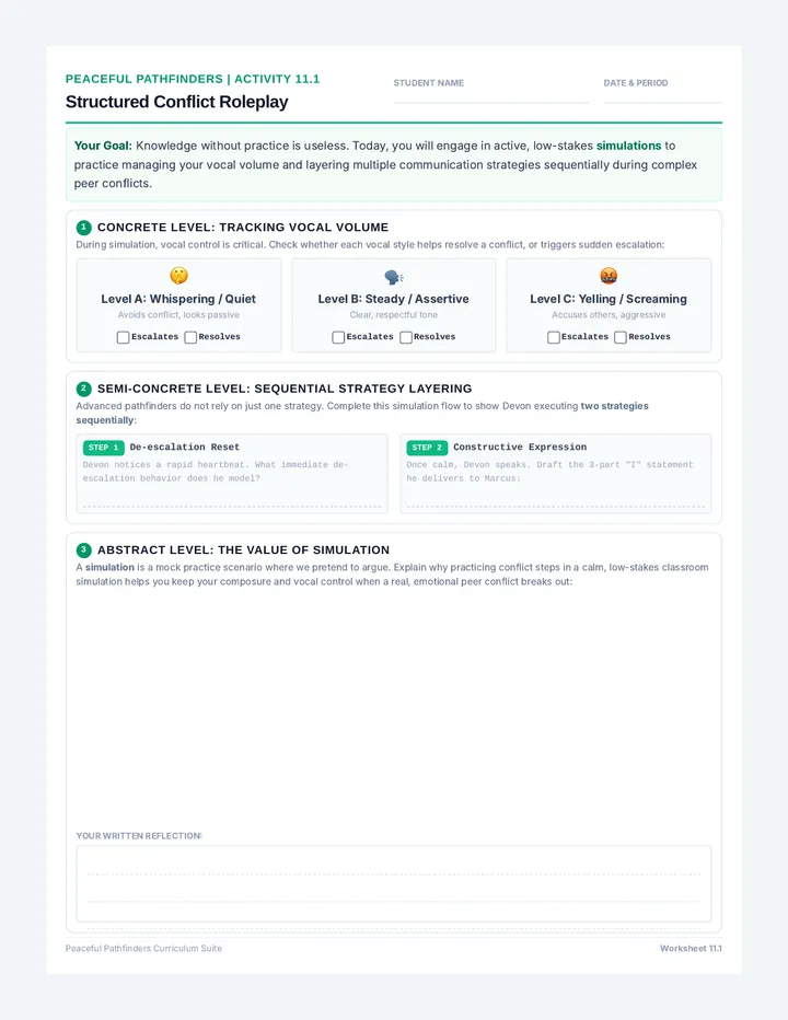 Complex Role Play Worksheet