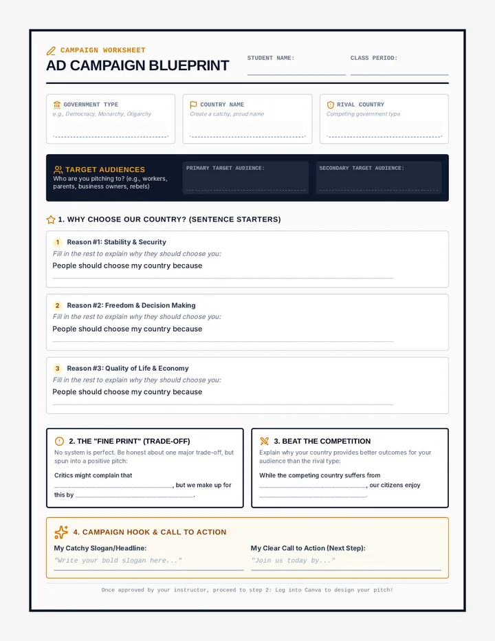 Power Pitch Planning Sheet