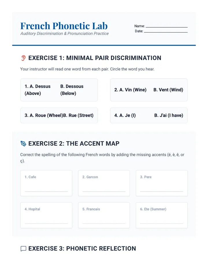 Phonetic Lab Worksheet