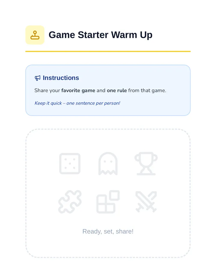 Game Starter Warm Up