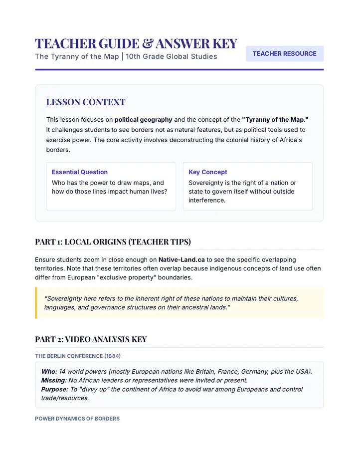 Map Tyranny Teacher Guide