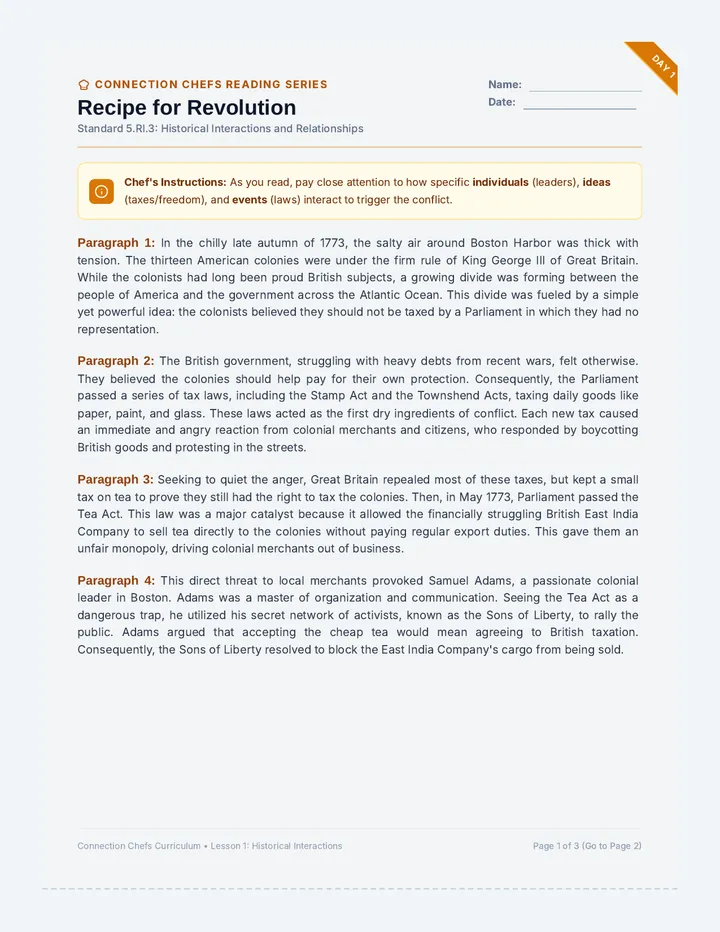 History Bakers Worksheet