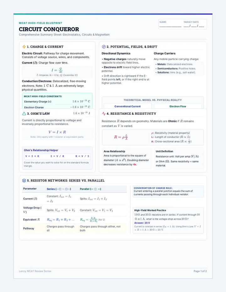Circuit Conqueror Summary Sheet