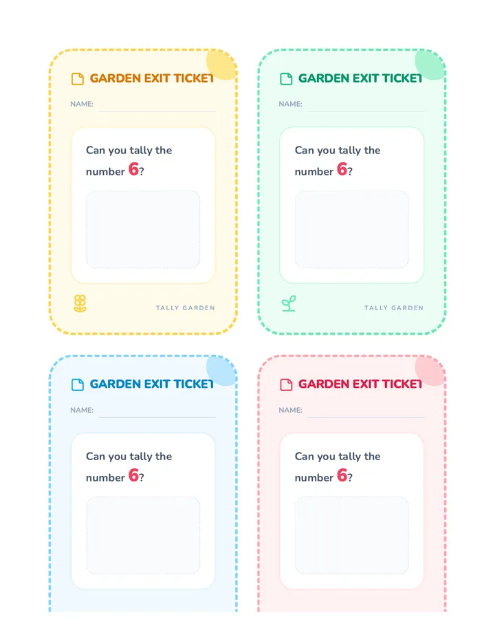 Tally Garden Exit Ticket