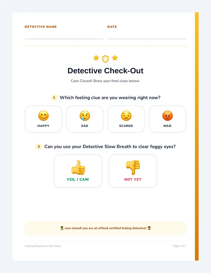 Feeling Detectives Exit Ticket