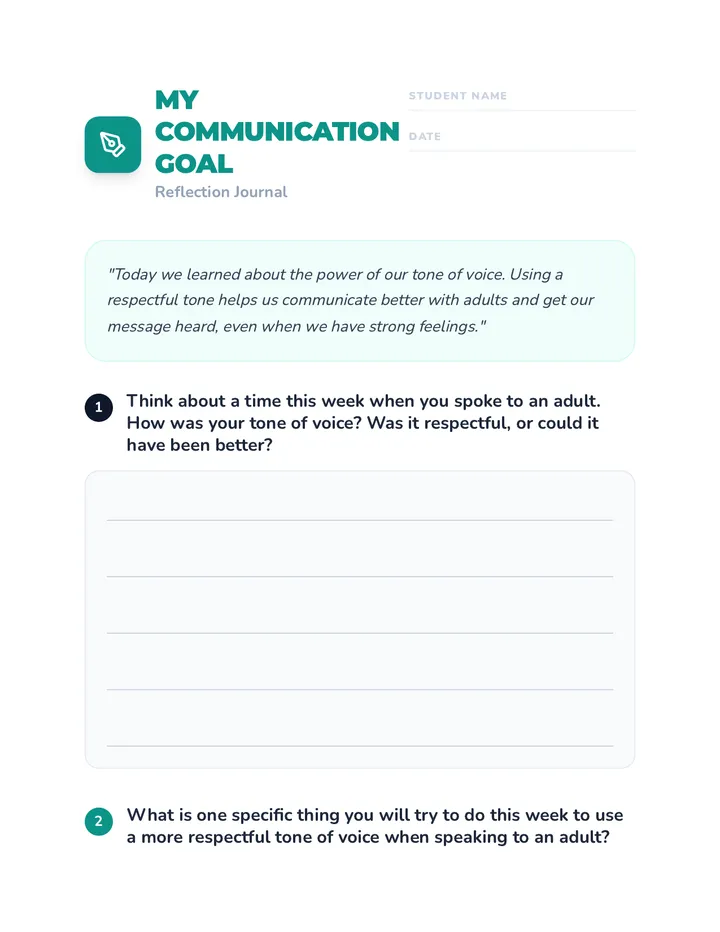 My Communication Goal Journal