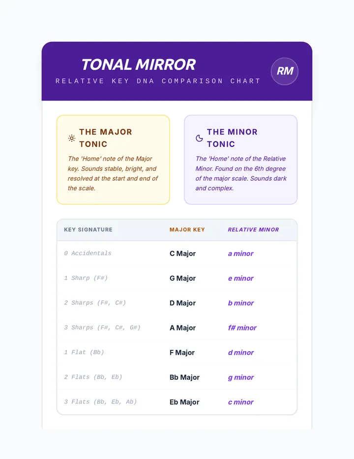 Tonal Center Comparison Chart