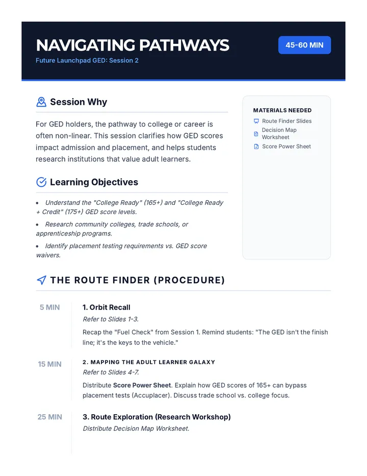 Pathway Pilot Facilitator Guide