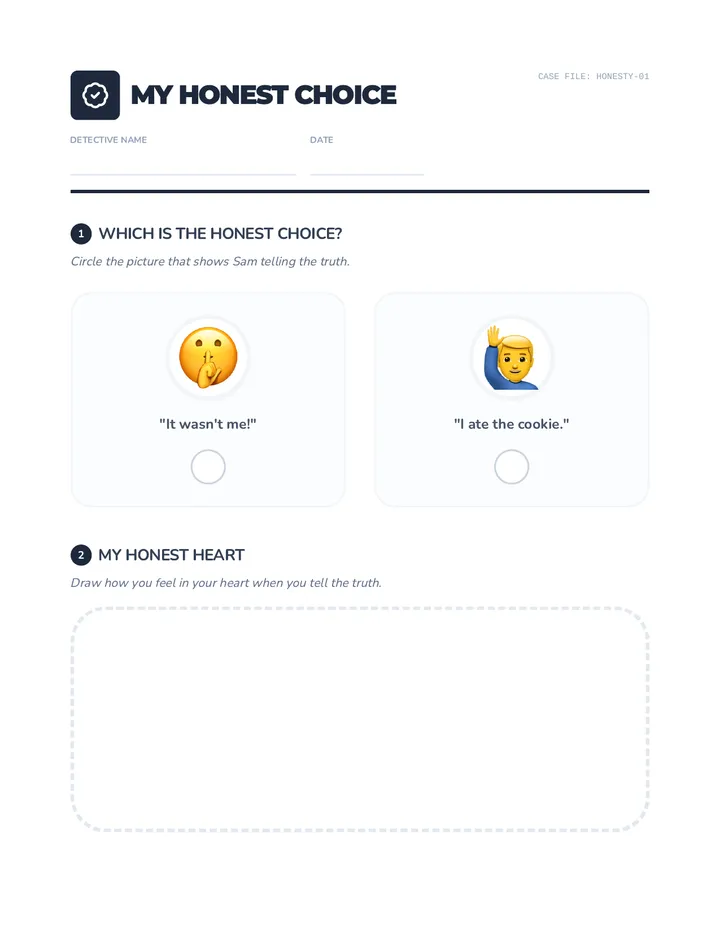 My Honest Choice Sheet