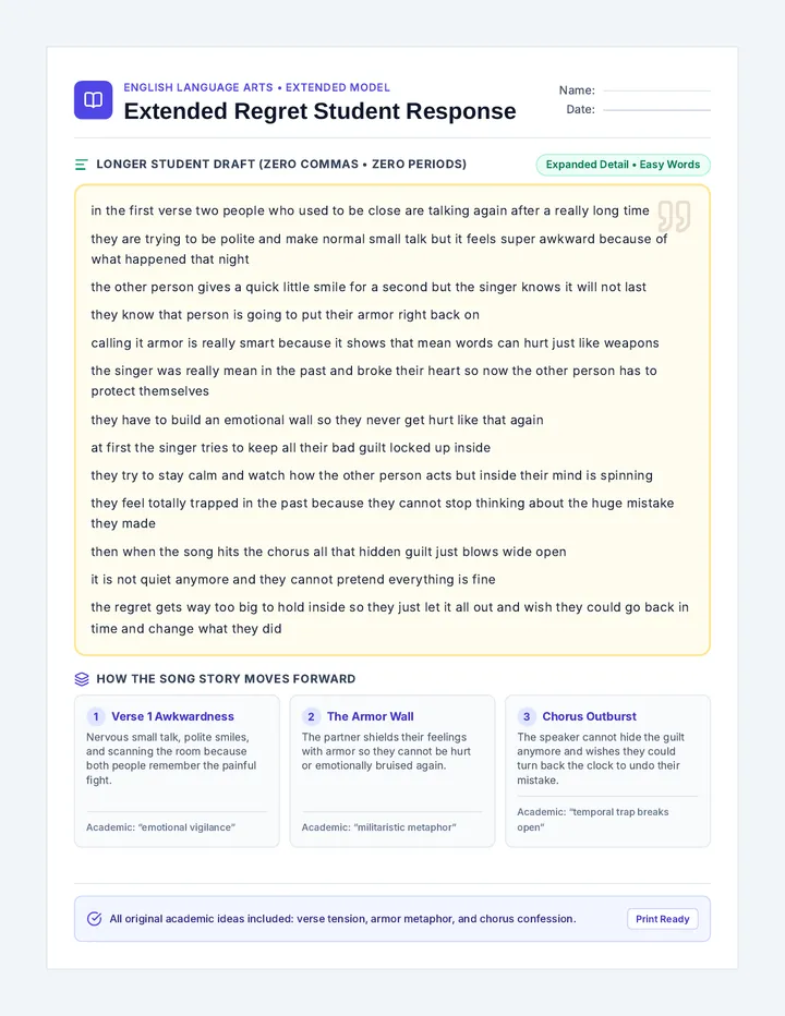 Extended Regret Student Response