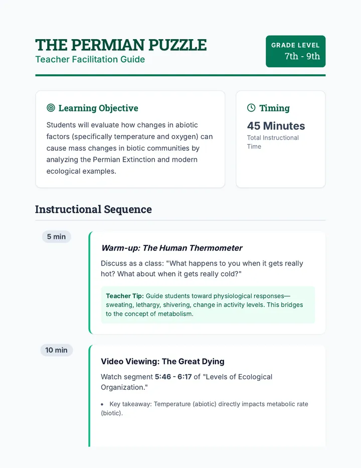 Permian Puzzle Teacher Guide