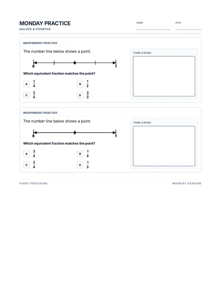 Monday Practice Worksheet