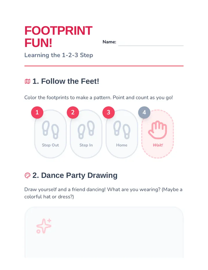 Footprint Fun Worksheet