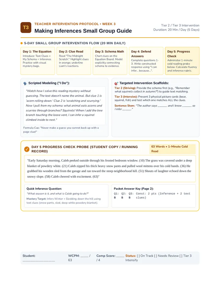 Inference Detectives Teacher Guide