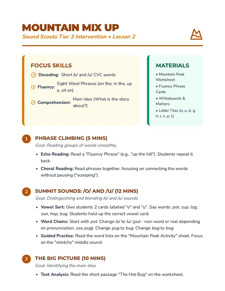 Mountain Mix Up Teacher Guide