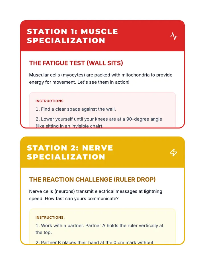 Cell Specialists Station Cards