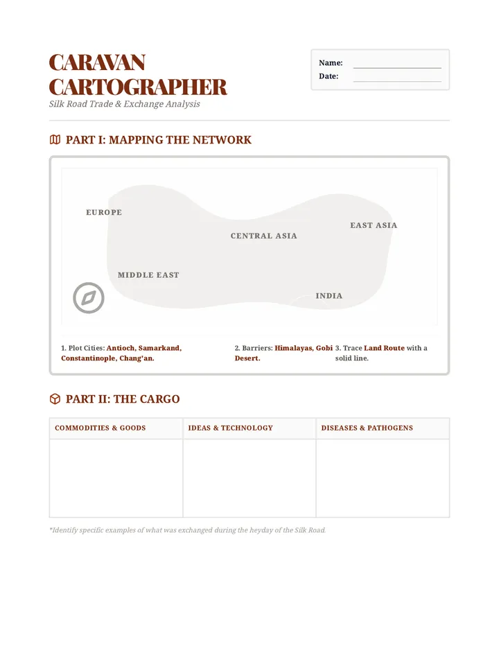 Caravan Cartographer Worksheet