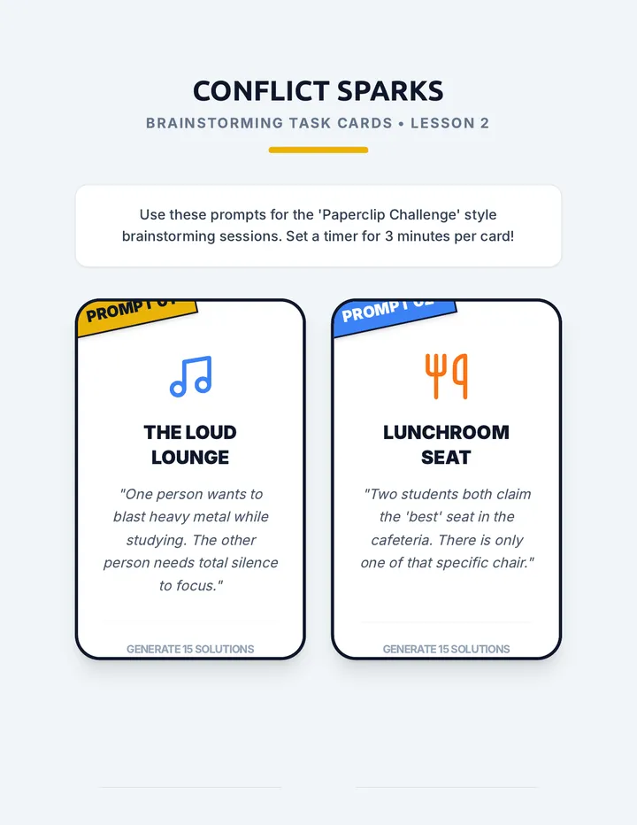 Conflict Sparks Task Cards