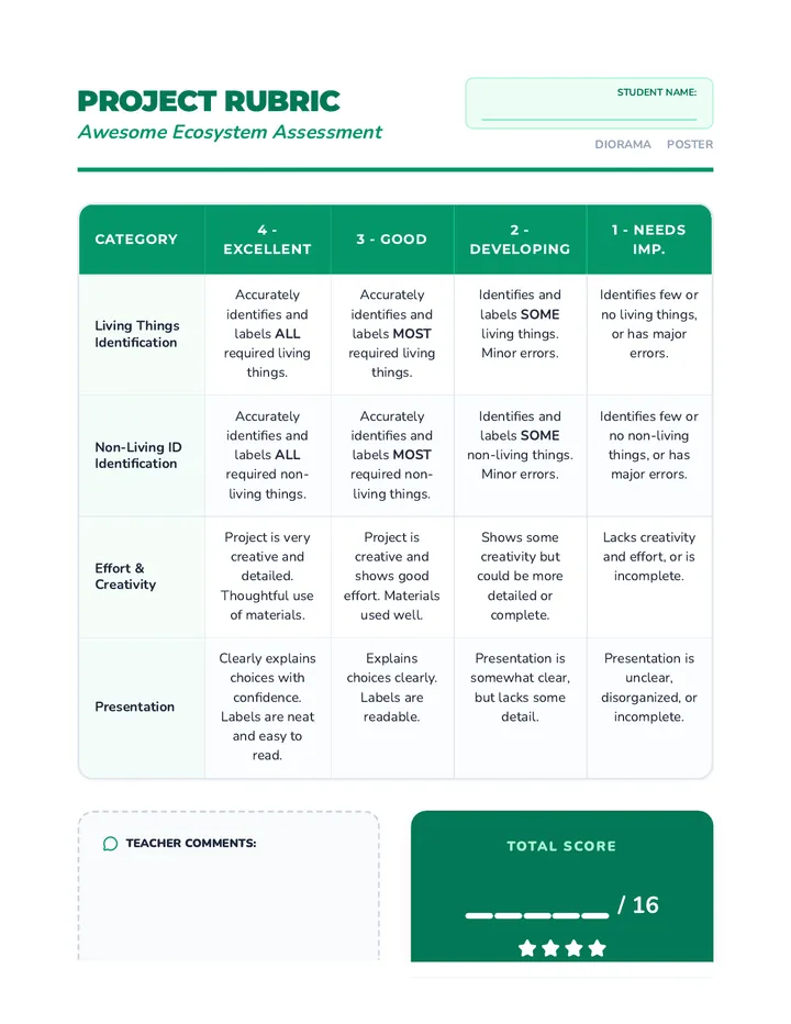 Awesome Ecosystem Project Rubric