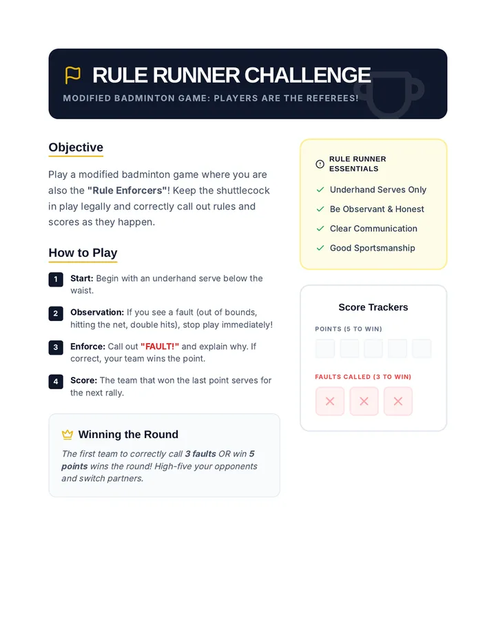 Rule Runner Challenge Game