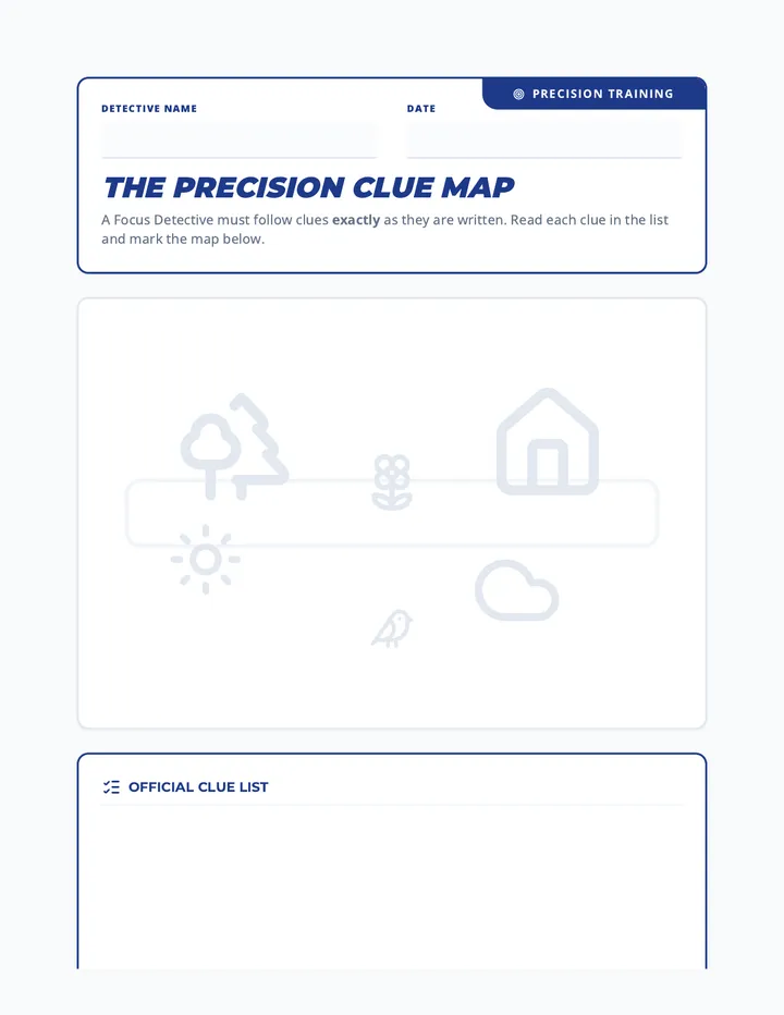 Precision Clue Worksheet