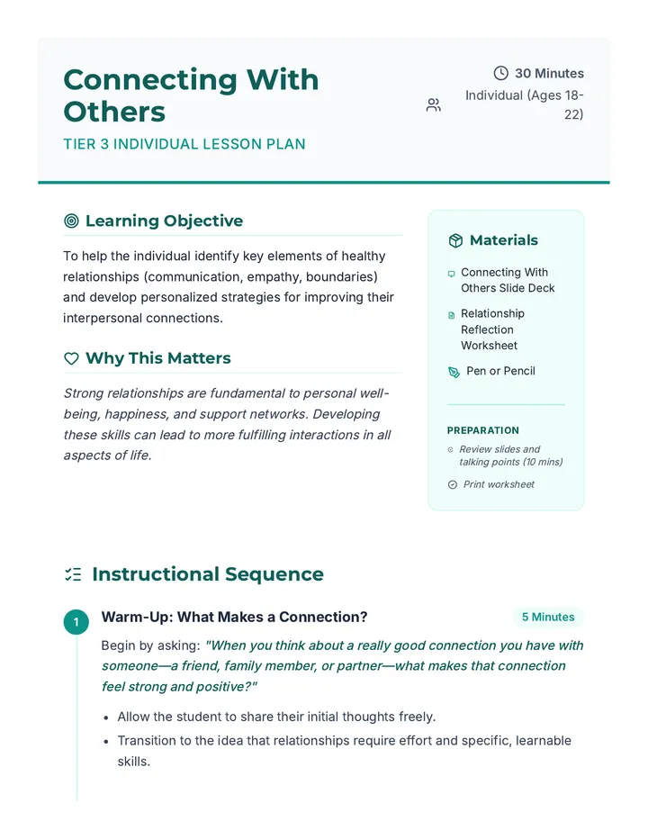 Connecting With Others • Lesson • Lenny.com