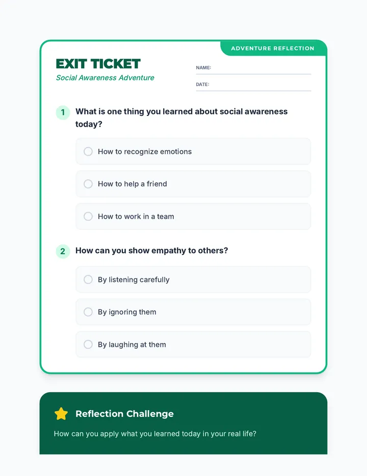 Social Awareness Exit Ticket