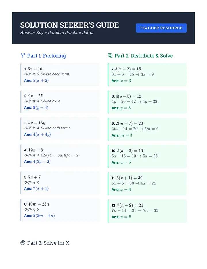 Solution Seeker's Guide Answer Key