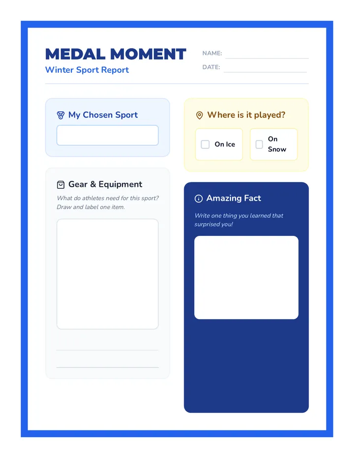 Medal Moment Report Template