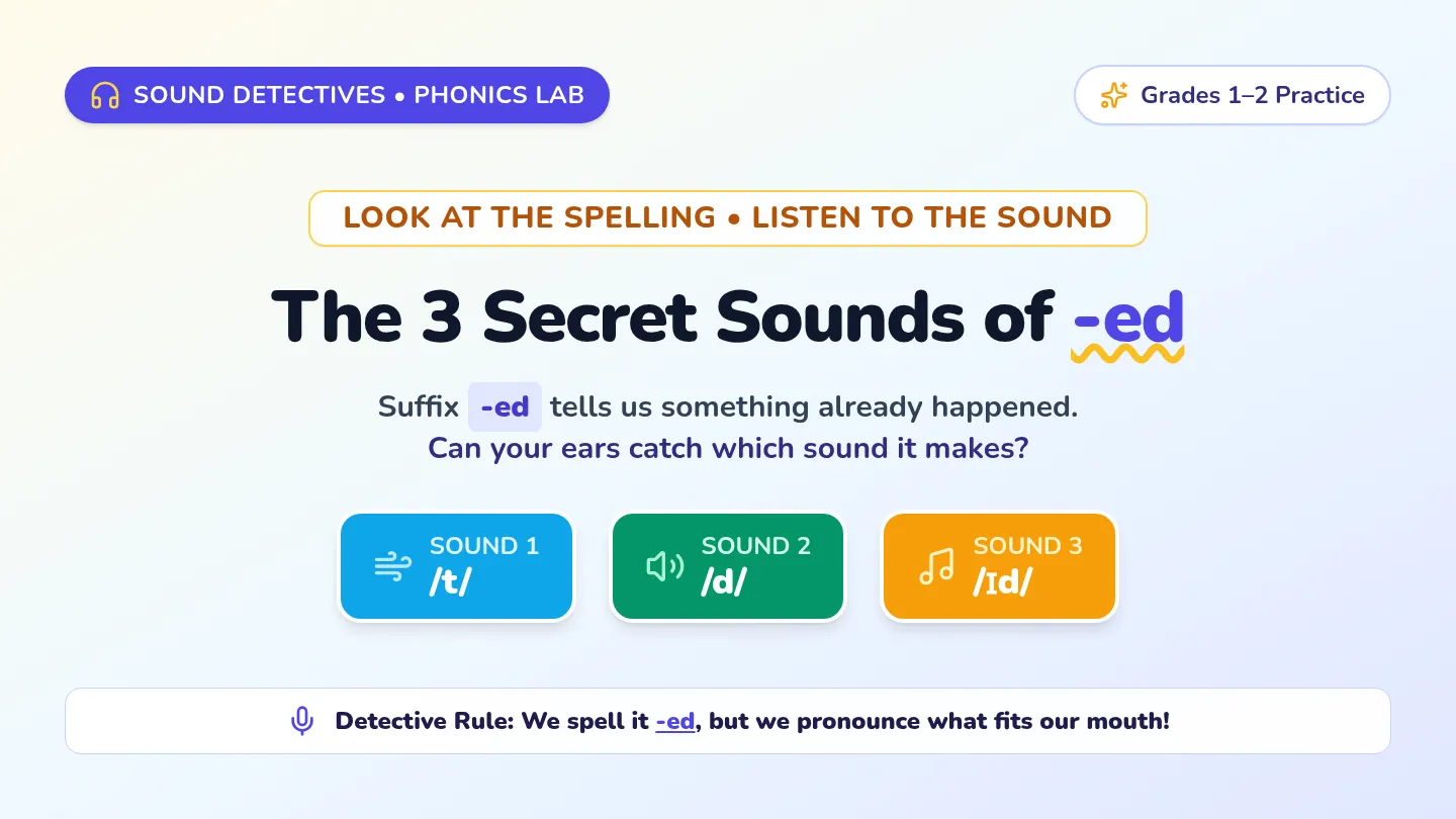 Suffix Ed Sound Sort Slides